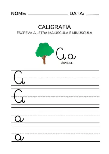 Caligrafia da Letra A